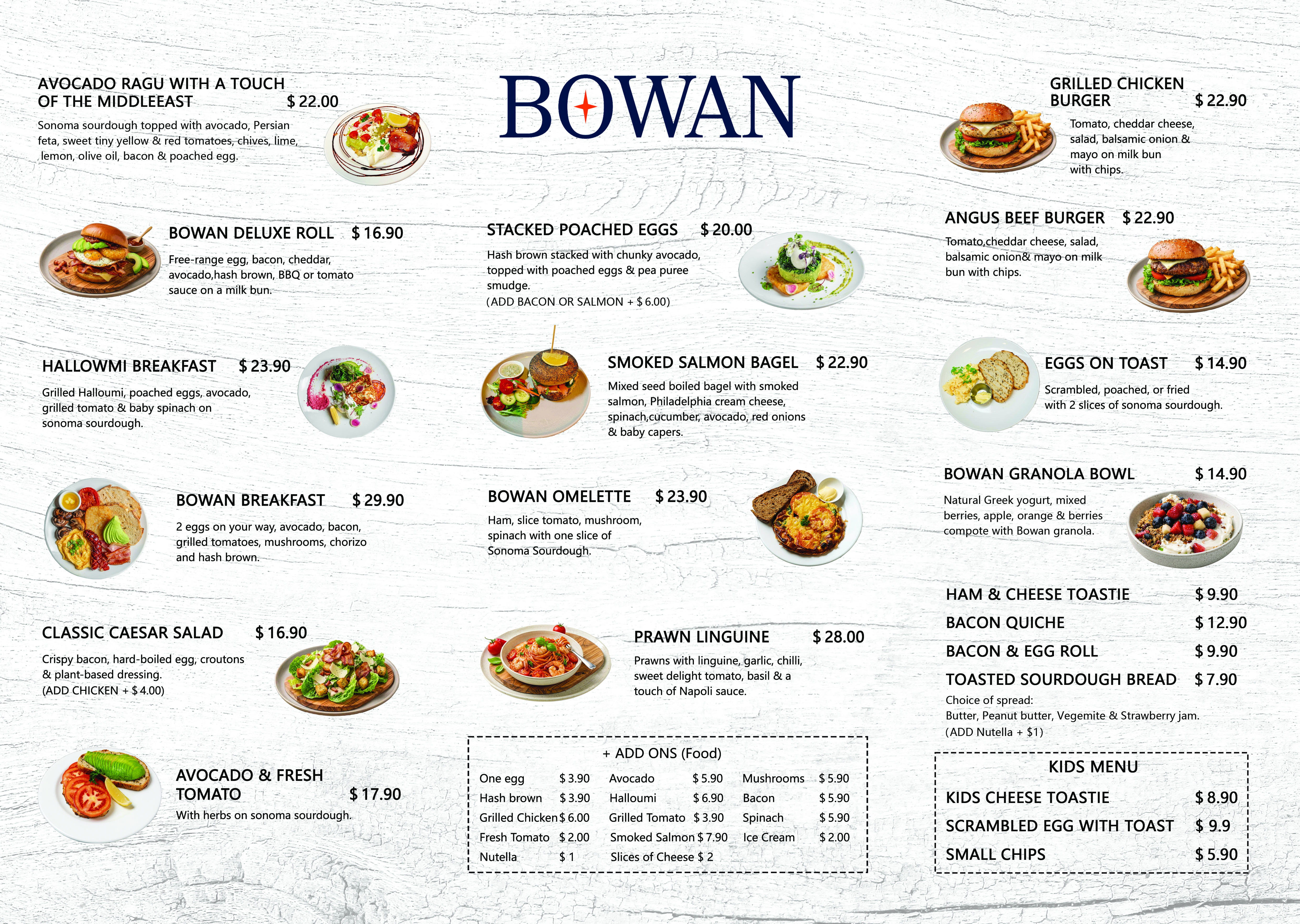 Bowan Island Zetland new menu