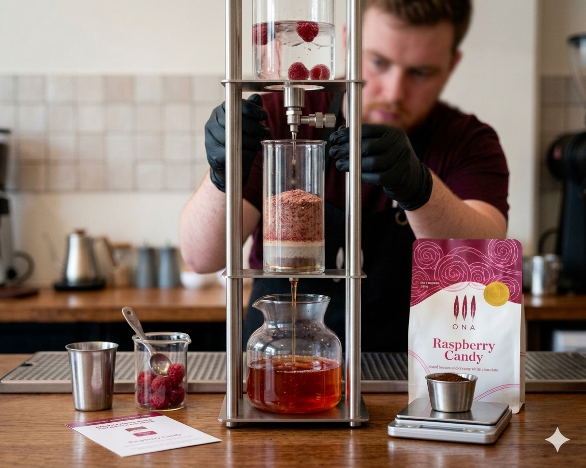 Coffee brewing process at Bowan Island Zetland